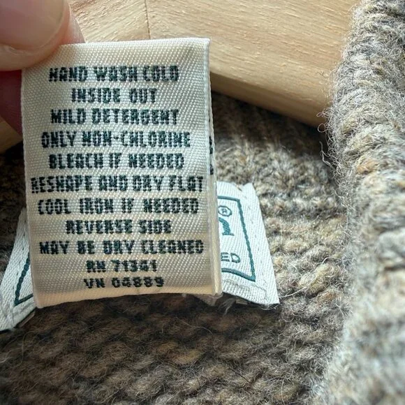 L.L. Bean Lambswool 1/4 Button Sweater - Picture 4 of 8
